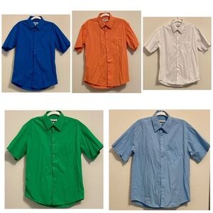 SAVE! BUNDLE OF FIVE GIOBERTI Men’s Short Sleeve Dress Shirts, Size Small